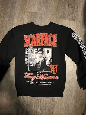 Scarface Tony Montana Graphic Sweatshirt - Black